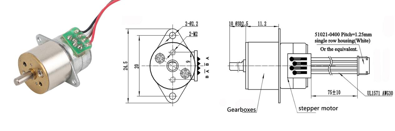 20mm Geared stepper motor