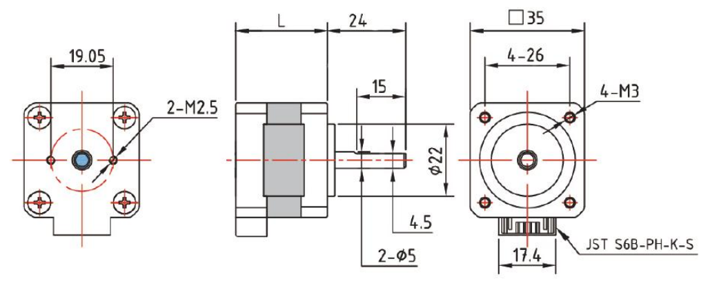 35mm NEMA14 Hybrid stepper motor 