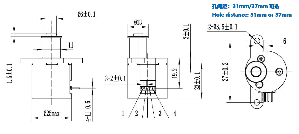 25mm linear geared stepper motor