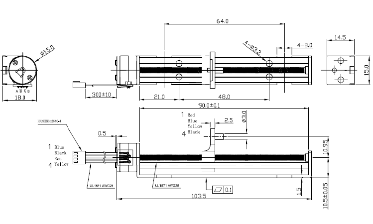 15mm Slider linear stepper motor