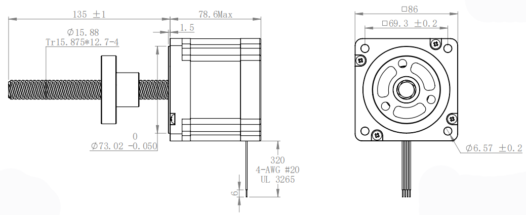 86mm NEMA34 Hybrid stepper motor 