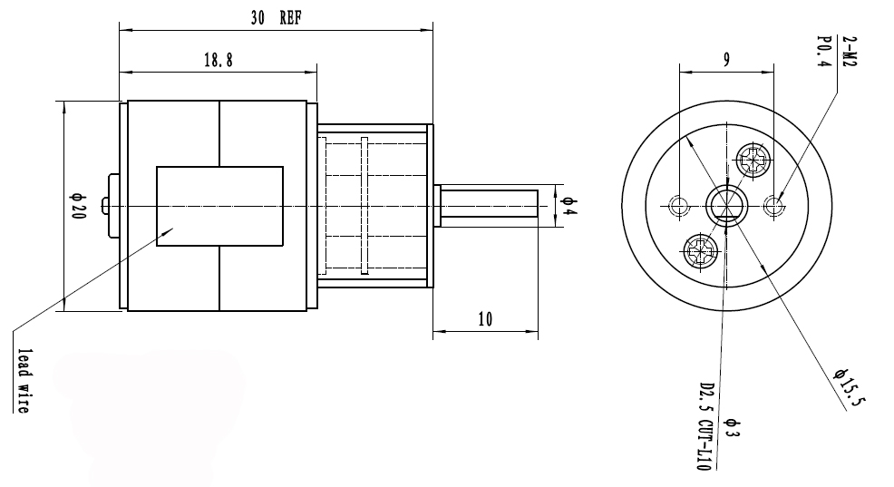 20mm geared stepper motor